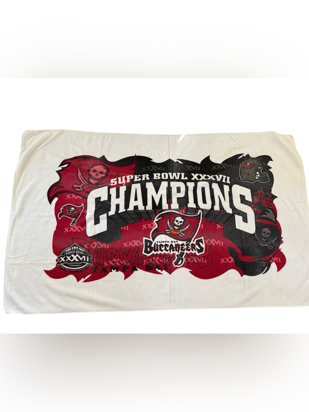 VTG TAMPA BAY BUCCANEERS Super Bowl XXXVII Champions Beach Towel White 2003